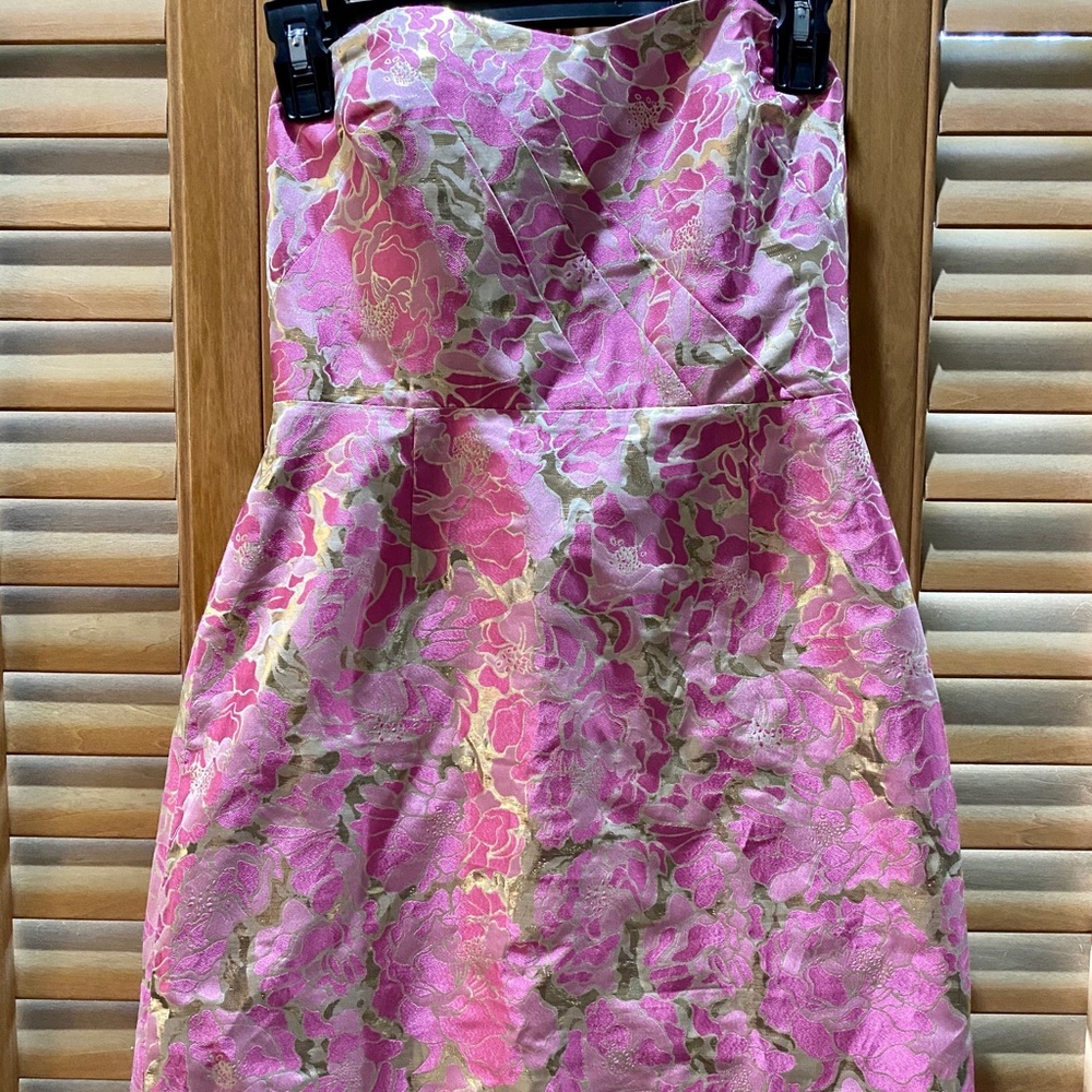 Lilly Pulitzer Pink and Gold Cocktail Dress